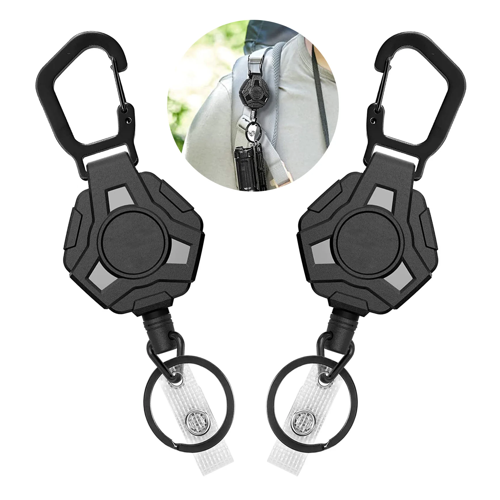 Conventional Reel - Fishing Retractable Anti-Lost Pull Keychain Badge